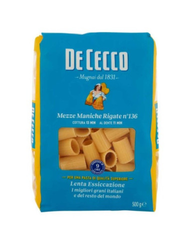 De Cecco Mezze Maniche Rigate N°136 Gr.5 | Nonna Market