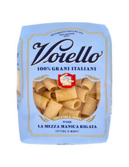Voiello La Mezza Manica Rigata N°122 Pas ta Trafilata al Bronz...