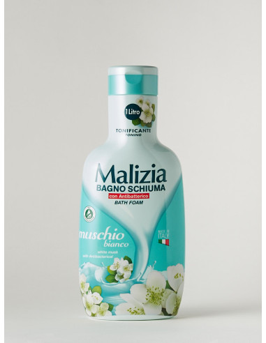 Malizia Bagno Schiuma con Antibatterico Muschio Bianco Ml.1000...