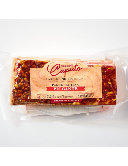 Compra Pancetta tesa piccante 300 g en Nonna Market. Producto italiano seleccionado con envío desde España.