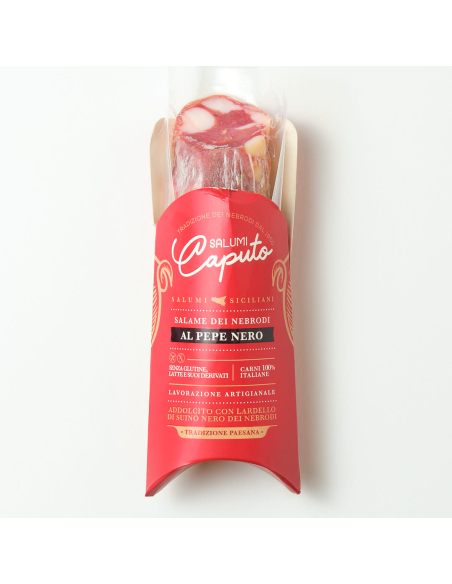 Compra Salame dei Nebrodi al pepe nero 200 g en Nonna Market. Producto italiano seleccionado con envío desde España.